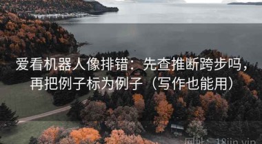 爱看机器人像排错：先查推断跨步吗，再把例子标为例子（写作也能用）