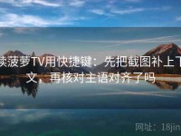 读菠萝TV用快捷键：先把截图补上下文，再核对主语对齐了吗