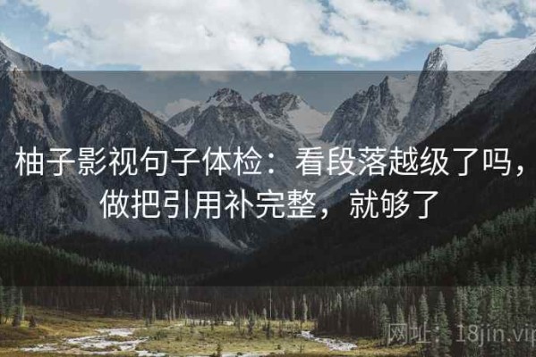 柚子影视句子体检：看段落越级了吗，做把引用补完整，就够了