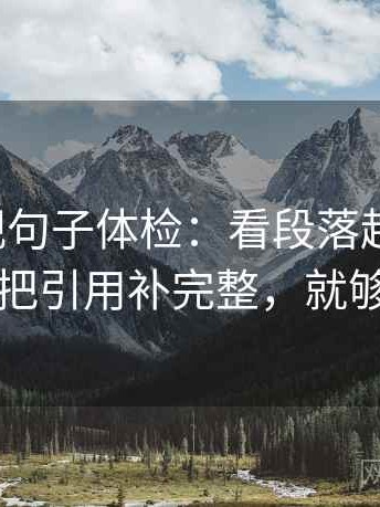 柚子影视句子体检：看段落越级了吗，做把引用补完整，就够了