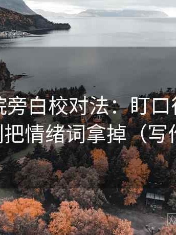 蜂鸟影院旁白校对法：盯口径交代清吗，立刻把情绪词拿掉（写作也能用）