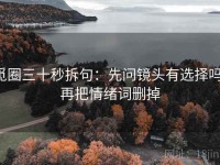 觅圈三十秒拆句：先问镜头有选择吗，再把情绪词删掉