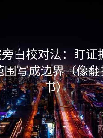 天天影院旁白校对法：盯证据够用吗，立刻把范围写成边界（像翻折页说明书）