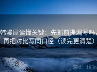 韩漫屋读懂关键：先抓前提漏写吗，再把对比写同口径（读完更清楚）