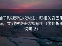 柚子影视旁白校对法：盯相关变因果吗，立刻把镜头选择写明（像翻折页说明书）