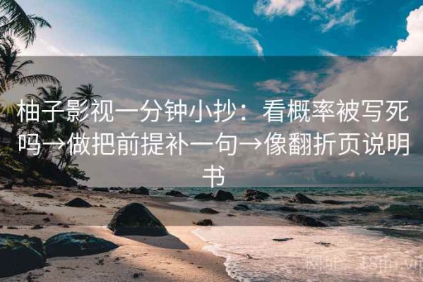 柚子影视一分钟小抄：看概率被写死吗→做把前提补一句→像翻折页说明书