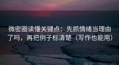 微密圈读懂关键点：先抓情绪当理由了吗，再把例子标清楚（写作也能用）