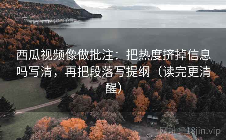 西瓜视频像做批注：把热度挤掉信息吗写清，再把段落写提纲（读完更清醒）